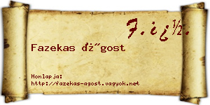 Fazekas Ágost névjegykártya