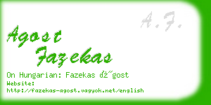 agost fazekas business card